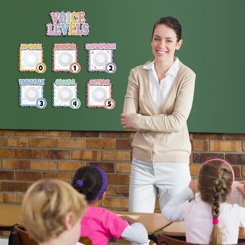 7PCS Voice Level Chart for Classroom Composition Magnetic Noise Tap Lights Set Classroom Monitor Sign Decor Teacher Supplies School Management Tools Visual Behavior Reminders in Saudi Arabia