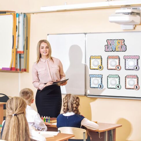 7PCS Voice Level Chart for Classroom Composition Magnetic Noise Tap Lights Set Classroom Monitor Sign Decor Teacher Supplies School Management Tools Visual Behavior Reminders in Saudi Arabia