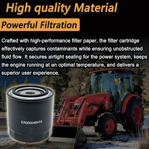 EA00004647A Engine Oil Filter Compatible with TYM T474 T494 T574 Tractors,Branson 3015H 3120 3515 3520 3725 4015 4020 4225 4520 4720 5220H 6530 6640 7845R 8050C Tractors Replace for EA00001160B in Saudi Arabia