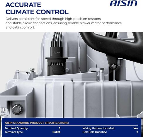 AISIN AFTERMARKET BMRBM-00081 HVAC Blower Motor Resistor Kit - Compatible with BMW 320i, 323i, 325i, 328i, 330i, 323Ci, 325Ci, 325xi, 328Ci, 330Ci, 330xi, M3, 525i, 528i, 530i, 540i, M5, X3, X5 in Kuwait