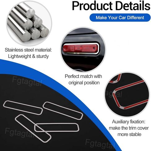 Side Marker Light Cover Compatible with Hummer H2 2003-2009, Side Turn Signal Light Decorative Frame, Auto Exterior Light Protection Kit, Chrome Silver, 4PCS in Kuwait