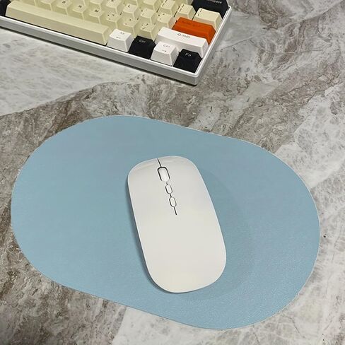 Leather Mouse Mat Desk Pad - Computer Mouse Pad Sleek Solid Design Mousepad Waterproof Perfect for Home Offices, Laptops Blue in Kuwait