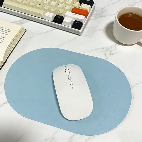 Leather Mouse Mat Desk Pad - Computer Mouse Pad Sleek Solid Design Mousepad Waterproof Perfect for Home Offices, Laptops Blue in Kuwait