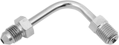 Russell R4282C Cycleflex Universal Brake Line Fitting - Tube, 3/8in 24 Inverted Flare - #3 Male/90 Degree Short in Kuwait