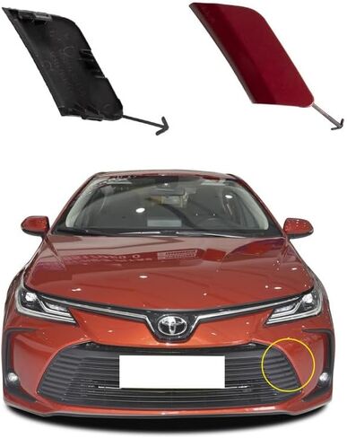 Car Front Bumper Tow Hook Cover Compatible with Toyota Corolla Altis Seadn 2019 2020 2021 Trailer Cover Cap 53128-02310 Downwind Grille Cover Towing Eye Cap Matte Black Left Driver Side in Kuwait