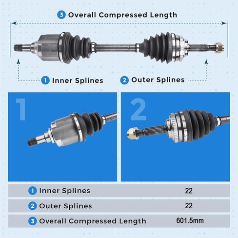 Front Left Driver Side CV Axle Shaft Assembly for 04-11 Chevy Aveo for 06-10 Pontiac G3 Wave for 04-10 Suzuki Swift+ w/Auto Trans. in Kuwait