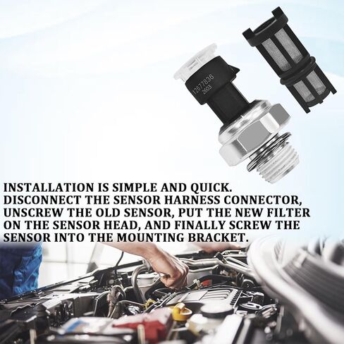 12677836 Oil Pressure Sensor Sending Unit with Filter D1846A, Engine Oil Pressure Switch Compatible with Chevy Silverado Tahoe Suburban Avalanche Trailblazer GMC Sierra Yukon Cadillac Escalade in Saudi Arabia