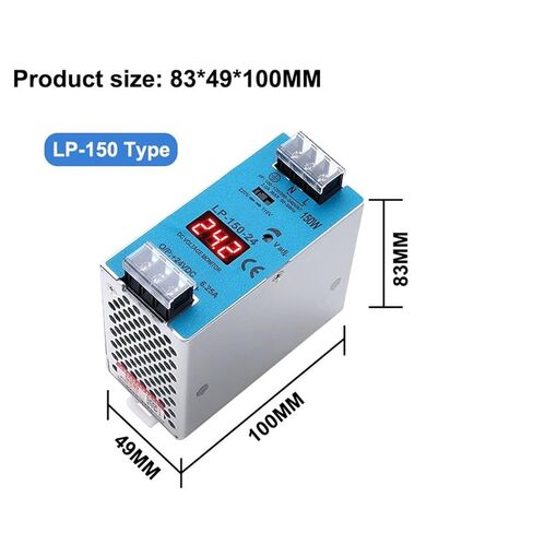 1pcs LP 150W 12V 24V 48V 12.5A 6.25A 3.15A DIN Rail Model AC DC Digital Display Switching Power Supply Single Output(LP-150-24V 6.25A) in Saudi Arabia