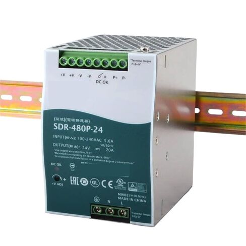 1pcs SDR-480P-24 24V 20A Single Output Industrial DIN Rail with PFC and Parallel Switching Power Supply in Saudi Arabia