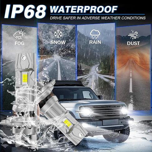 Fit For Honda GL1800 Goldwing 1800 ABS 2001-2016 Headlights High Low Beam Light bulbs, 1:1 Real Size, 6500K Cool White, 30000LM 800% Brightnes Bulbs,Plug n Play, pack of 2 in Saudi Arabia