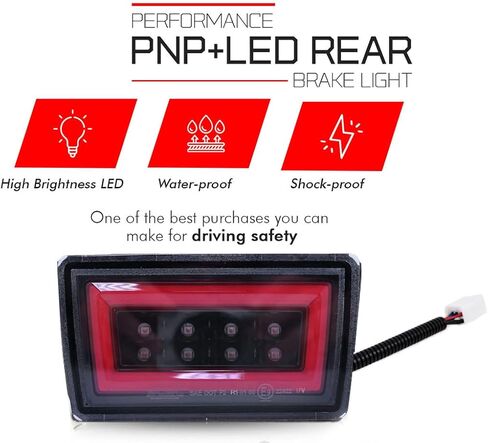 F1 Clear Lens LED Rear Fog Light Kit - Plug and Play Brake Light Compatible With 2015-2021 Subaru WRX STI Red Bar - Functions as Tail Lamp & Brake Lamp in Kuwait
