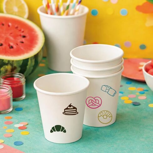 AHANDMAKER 5 Styles Food Theme Mini Wooden Rubber Stamps, Baked Goods Round Handle Stamps Donut Cake Croissant Bread Pretzel Patterns Wood Stamp for DIY Crafting Scrapbooking Card Making Planner in Kuwait