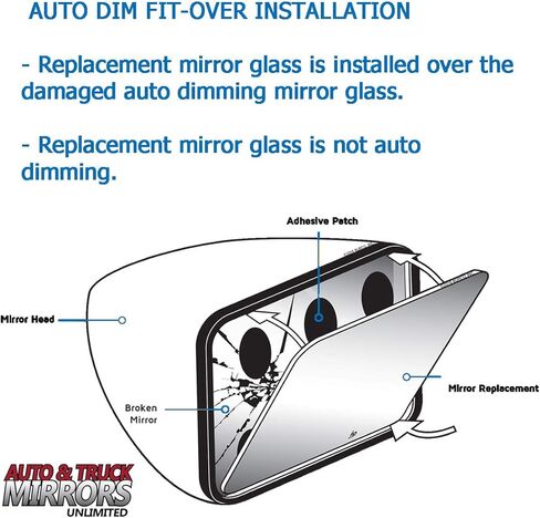 Driver Side Mirror Replacement Glass with Adhesive Pads for 2009-2011 Buick Lucerne or Cadillac DTS Side View Mirror Left LH in Kuwait