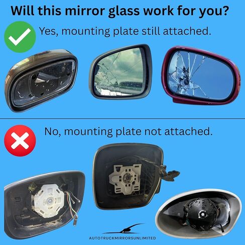 Driver Side Mirror Replacement Glass with Adhesive Pads for 2009-2011 Buick Lucerne or Cadillac DTS Side View Mirror Left LH in Kuwait