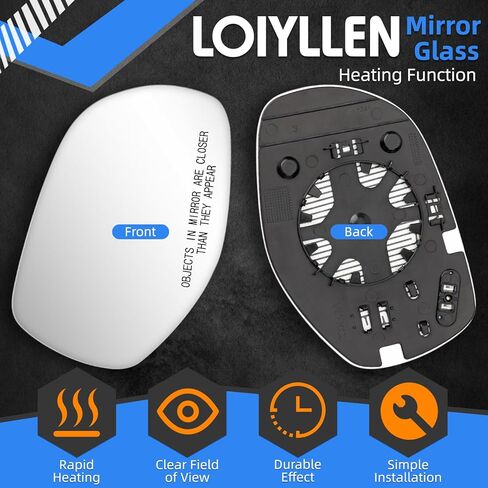 Passenger Side Mirror Replacement for Porsche Cayenne 2008 2009 2010 - Right Side Mirror Glass, Rear View Mirrors Glass with Power Heated in Kuwait