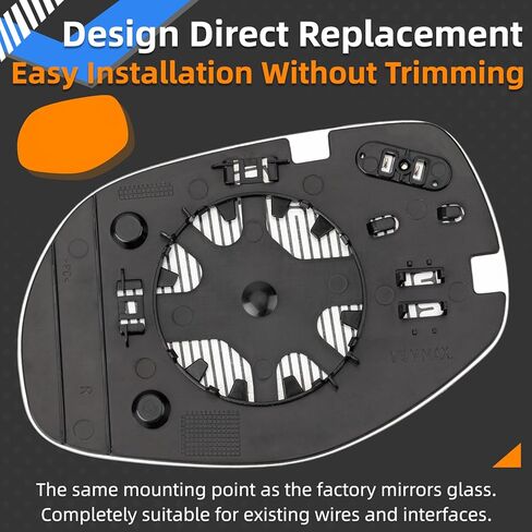 Passenger Side Mirror Replacement for Porsche Cayenne 2008 2009 2010 - Right Side Mirror Glass, Rear View Mirrors Glass with Power Heated in Kuwait