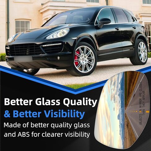 Passenger Side Mirror Replacement for Porsche Cayenne 2008 2009 2010 - Right Side Mirror Glass, Rear View Mirrors Glass with Power Heated in Kuwait