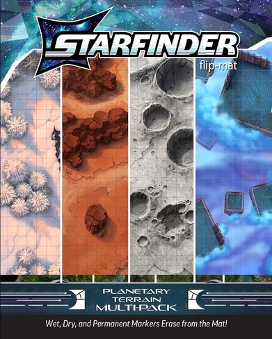 Starfinder Flip-Mat Planetary Terrain Multi-Pack - 4 Sci-Fi Planet Maps Winter Forest Desert Gas Giant RPG in Saudi Arabia
