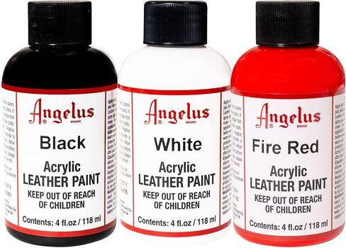 Angelus Acrylic 4 oz Paint, Black, White & Fire Red Trio in Kuwait