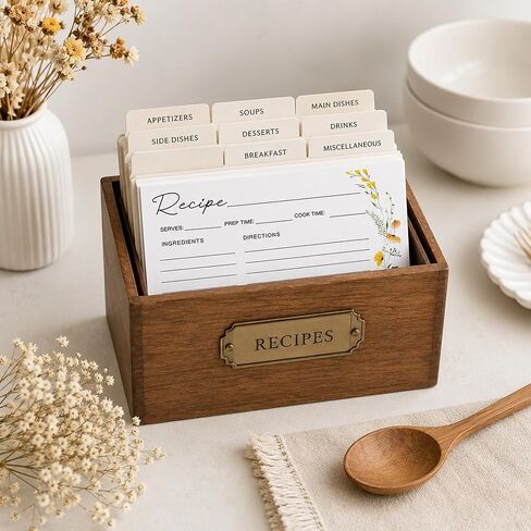 50 Pack 4x6 Recipe Cards, Double Sided Wildflower Cute Recipe Cards for Bridal Shower, Weeding, Housewarming, Kitchen Gifts, Christmas Cardstock Index Menu Card in Saudi Arabia