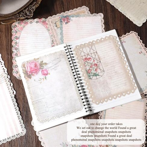 30Sheets Lace Edged Scrapbook Paper 3Pack Vintage Decorative Paper Assorted Background Scrapbooking Embellishments for Stationery Letter Writing Junk Journal Supplies DIY Collage 4.9x6.9 in in Saudi Arabia