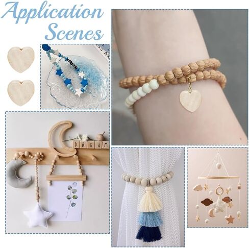 OLYCRAFT 100Pcs Heart Shape Wood Beads with 2.5mm Hole Wooden Heart Beads 20mm Unfinished Wooden Loose Beads Heart Spacer Beads for Bracelets Jewelry Making Hair DIY Craft Handmade Decor in Saudi Arabia