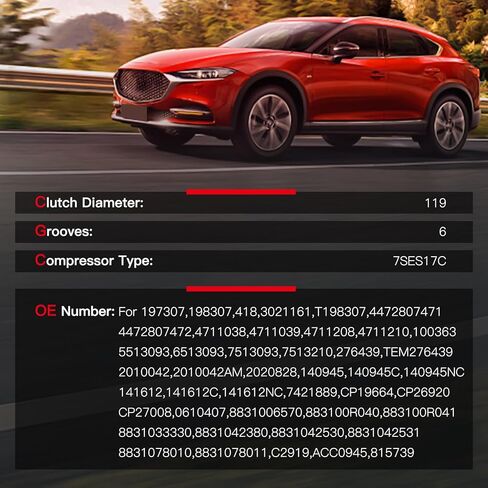 Cciyu تكييف وضاغط للهواء لتويوتا RAV4 أفالون كامري 2.5L 2013-2024 لكزس ES250 NX200t NX250 NX300 RX350 2.0L 2.4L 2.5L يستبدل ضاغط التيار المتردد للسيارة in Kuwait