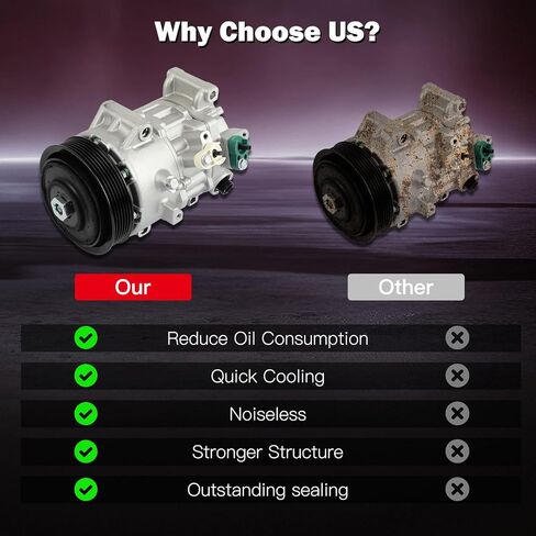 Cciyu تكييف وضاغط للهواء لتويوتا RAV4 أفالون كامري 2.5L 2013-2024 لكزس ES250 NX200t NX250 NX300 RX350 2.0L 2.4L 2.5L يستبدل ضاغط التيار المتردد للسيارة in Kuwait