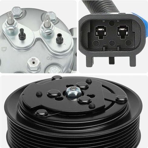 AISIN AFTERMARKET ACCAZ-00812 Air Conditioner AC Compressor - Compatible with Kenworth T660 T680 T880, Peterbilt 365 367 388 389 567 579 587-2015-2016 - with 8-Pulley Groove, with Clutch in Kuwait