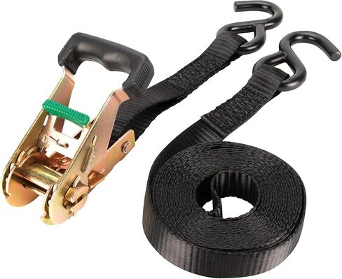 Performance Tool W1856 1-in X 14-ft Ratcheting Tie Down Strap: 1000 lb Load Limit, 3000 lb Break Strength, Strong Poly Webbing, Padded Comfort Ratchet Handle, Vinyl Hooks, Heavy Duty, Black in Kuwait
