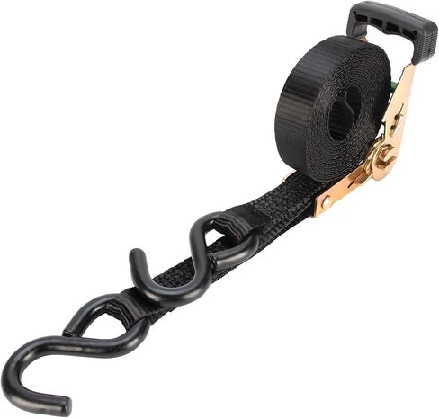 Performance Tool W1856 1-in X 14-ft Ratcheting Tie Down Strap: 1000 lb Load Limit, 3000 lb Break Strength, Strong Poly Webbing, Padded Comfort Ratchet Handle, Vinyl Hooks, Heavy Duty, Black in Kuwait