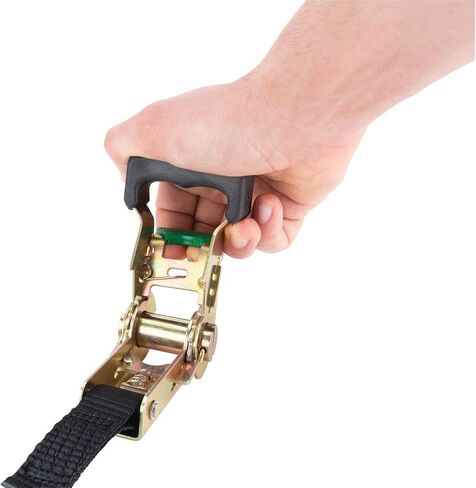 Performance Tool W1856 1-in X 14-ft Ratcheting Tie Down Strap: 1000 lb Load Limit, 3000 lb Break Strength, Strong Poly Webbing, Padded Comfort Ratchet Handle, Vinyl Hooks, Heavy Duty, Black in Kuwait