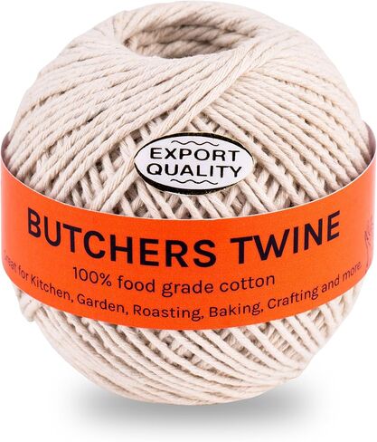 Butchers Twine 12 Ply Cotton Kitchen Twine for Roasting Bakers Cooking Twine Food Safe String|Meat Sausage Poultry Trussing 2MM Thread|Gardening Thread Craft DIY Gift Wrapping Crocheting Twine 80m in Saudi Arabia