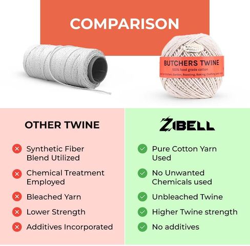 Butchers Twine 12 Ply Cotton Kitchen Twine for Roasting Bakers Cooking Twine Food Safe String|Meat Sausage Poultry Trussing 2MM Thread|Gardening Thread Craft DIY Gift Wrapping Crocheting Twine 80m in Saudi Arabia