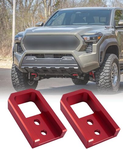 خطافات السحب الأمامية تناسب Toyota Tacoma 2024-2026 4Runner 2025-2026 Land Cruiser 250 2024-2026، عبوتان باللون الأحمر T6061 خطافات سحب من سبائك الألومنيوم، ملحقات سحب مثبتة مباشرة in Kuwait