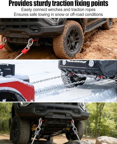 خطافات السحب الأمامية تناسب Toyota Tacoma 2024-2026 4Runner 2025-2026 Land Cruiser 250 2024-2026، عبوتان باللون الأحمر T6061 خطافات سحب من سبائك الألومنيوم، ملحقات سحب مثبتة مباشرة in Kuwait