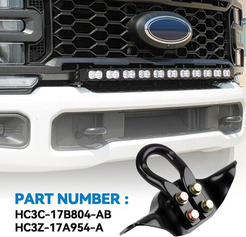 Front Bumper Tow Hooks:Compatible with 2017-2026 Ford Super Duty F250 F350 F450 F550,Part # HC3C17B804AB, BLACK in Saudi Arabia
