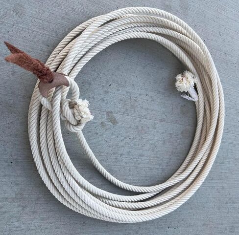 27ft Long Kids Western Rope, Cowboy Rodeo Lariat Kids Lasso. Saddle Horse Ranch Utility Rope. (White) in Kuwait