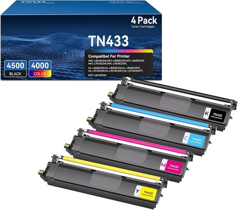 TN433 Toner Cartridge Set TN-433 for MFC-L8900CDW MFC-L8690CDW L8610CDW HL-L8360CDW Compatible for Brother TN 433 TN431 MFC L8900CDW MFC-L8690CDW MFC-L9570CDW HL-L9310CDW DCP-L8410CDW Printer,4 Pack in Saudi Arabia