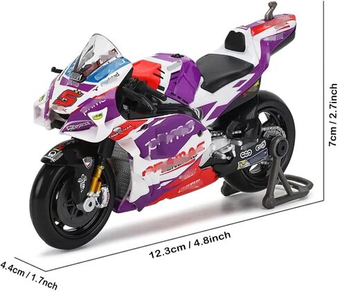 HTLNUZD 1:18 2022 Racing Motorcycle Car # 5 Zarco Licensed Simulation for Ducati-Pramac Alloy Die Cast Adult Vehicle Model Collection in Kuwait