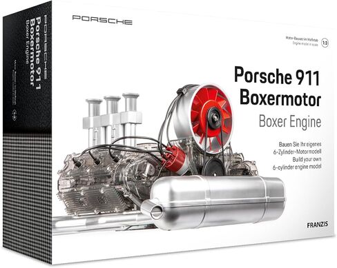 Franzis 67224 Porsche 911 boxer engine facelift, faithful engine kit of the classic, air-cooled 6-cylinder engine in scale 1:4, including sound module, instructions and 86-page accompanying book in Saudi Arabia