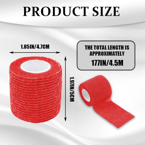 2PCS Car Steering Wheel Cover Wrap Tape, Non-Slip Sweat-Absorbent Steering Wheel Protective Strap Bandage, Breathable Vehicle Interior Accessories, Universal for Car Truck SUV (14.76Ft/Red) in Saudi Arabia