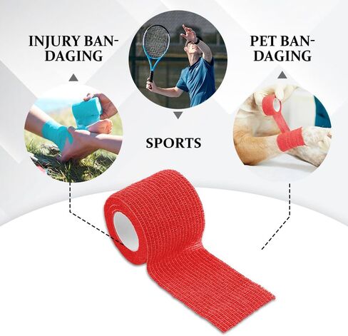 2PCS Car Steering Wheel Cover Wrap Tape, Non-Slip Sweat-Absorbent Steering Wheel Protective Strap Bandage, Breathable Vehicle Interior Accessories, Universal for Car Truck SUV (14.76Ft/Red) in Saudi Arabia