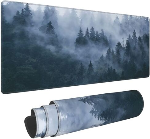 Japanese Grey and White Great Wave Mouse Pad Large Gaming Mousepad, Long Big XL Desk Mats Full Desk Keyboard Mat Computer Pad Desk Matt with Stitched Edges Non-Slip Desktop Mat, 31.5 * 11.8 in in Saudi Arabia