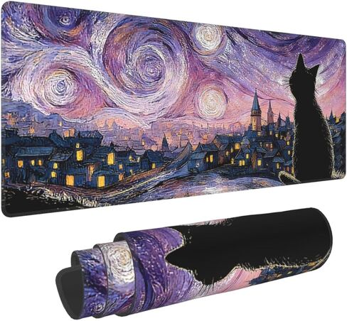 Japanese Grey and White Great Wave Mouse Pad Large Gaming Mousepad, Long Big XL Desk Mats Full Desk Keyboard Mat Computer Pad Desk Matt with Stitched Edges Non-Slip Desktop Mat, 31.5 * 11.8 in in Saudi Arabia