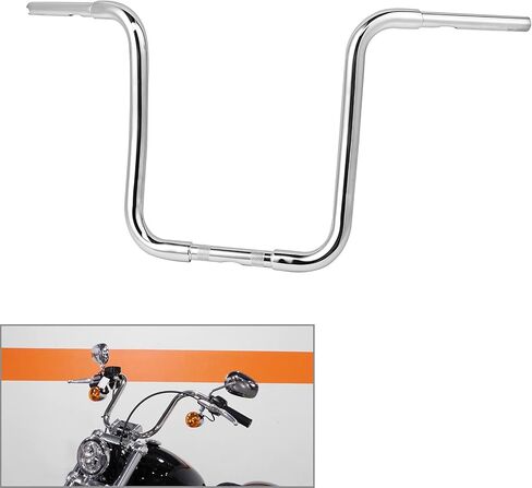 XMTMOTO 16 inches Rise 1-1/4 inches Ape Hanger Handlebar fits for Harley-Davidson FLST, FXST, Sportster XL(including Throttle-by-wire models, and any Custom Application), XMT-BJ4484-NEW-1 in Kuwait