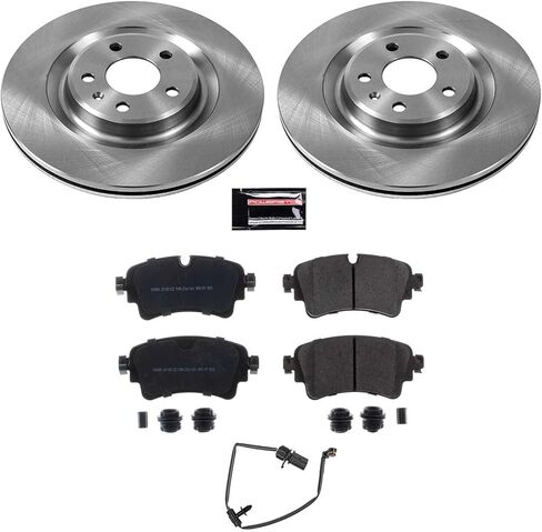 PowerStop Rear Brake Kit for Audi A4 2017-18 |A4 allroad 2017-20 |A4 Quattro 2017-20 |A5 Quattro 2018-20 |A5 Sportback 2018-20 - Z17 Ceramic Brake Pads & Disc Rotors Replacement, KOE7431 in Kuwait