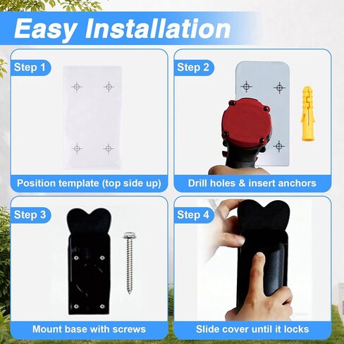 EV Charger Holster Dock, EV Charger Holder Wall Mount Kit Compatible with SAE J1772 Connector, EV Charger Cable Holder for Electric Vehicles in Saudi Arabia