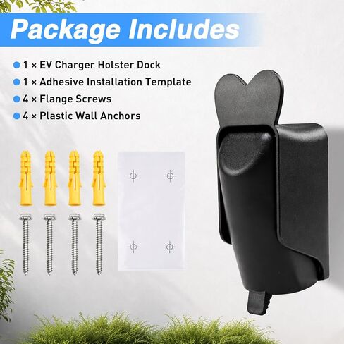 EV Charger Holster Dock, EV Charger Holder Wall Mount Kit Compatible with SAE J1772 Connector, EV Charger Cable Holder for Electric Vehicles in Saudi Arabia