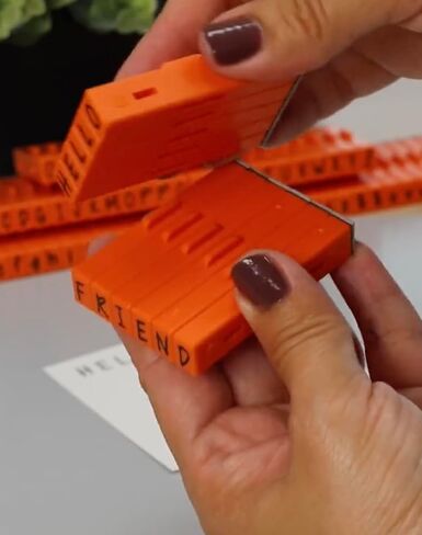 PEGZ® V2 Alphabet Stamps Clickable - Connectable Orange Crush Font (48 Uppercase, 2 Blanks, 50 pc Medium Size) in Saudi Arabia
